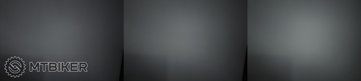 Při promítnutí na zeď se zapnutou funkcí Reactive Lighting je vidět, že nejnižší jas příliš nezávisí na nastaveném režimu. Zleva režimy Low, Mid, High. Parametry fotoaparátu: 1/12 s, ISO 200, WB 5000 K Při promítnutí na zeď se zapnutou funkcí Reactive Lighting je vidět, že nejnižší jas příliš nezávisí na nastaveném režimu. Zleva režimy Low, Mid, High. Parametry fotoaparátu: 1/12 s, ISO 200, WB 5000 K