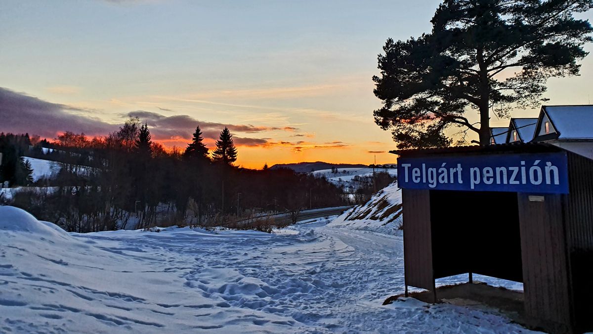 Príchod do Telgártu po západe slnka v decembri znamenal, že teplota začala klesať pod -10 °C. Telgárt