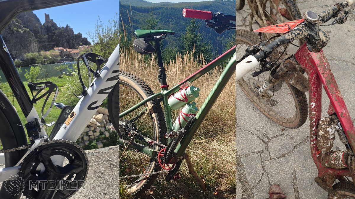 Dlhé jazdy, cyklotúry či preteky – s 2 fľašami na ráme to ide o čosi ľahšie. koláž bicyklov